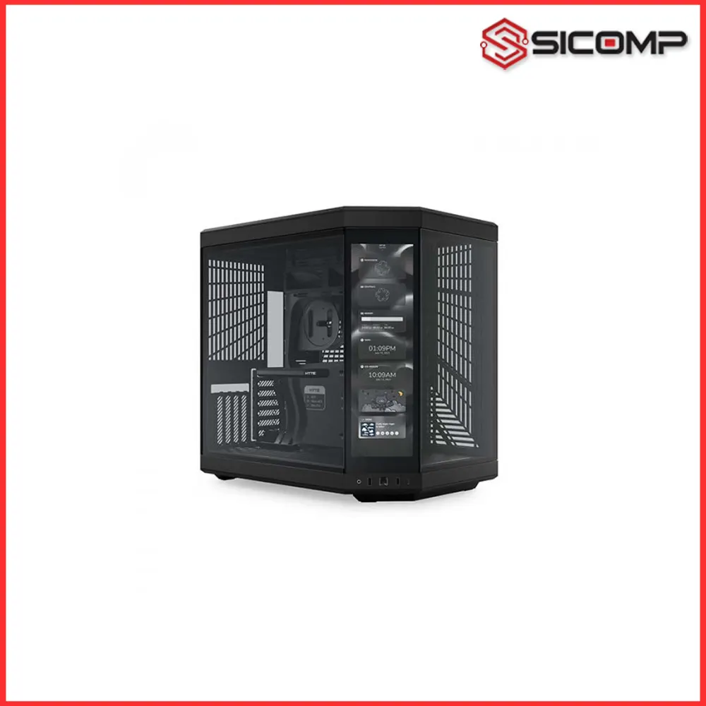 Vỏ case Hyte Y70 Touch Infinite Pitch Black tích hợp màn hình cảm ứng tương tác