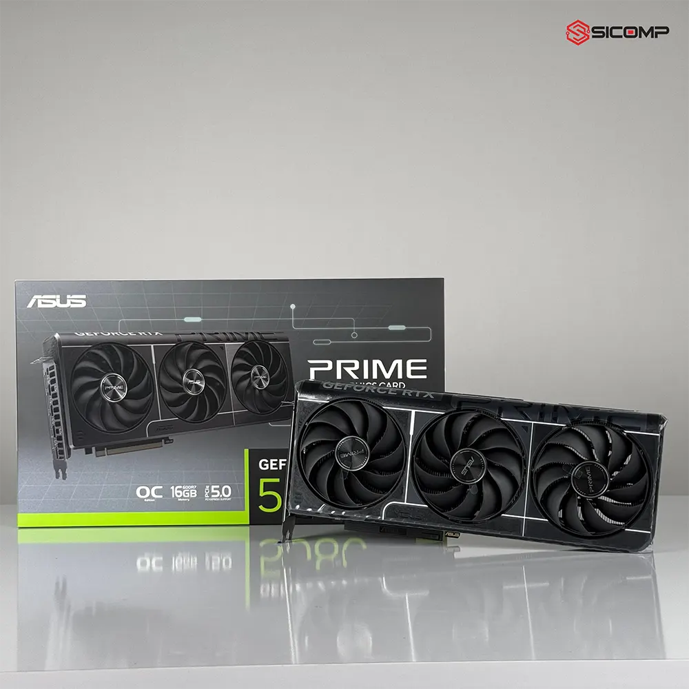 Tổng quan thiết kế hầm hố của card đồ họa Asus Prime GeForce RTX 5080 OC Edition