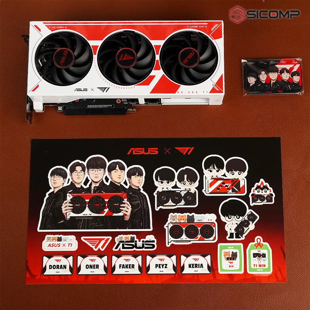 Chi tiết hệ thống quạt tản nhiệt Axial-tech hai quạt và công nghệ 0dB trên ASUS T1 RTX 5060 Ti