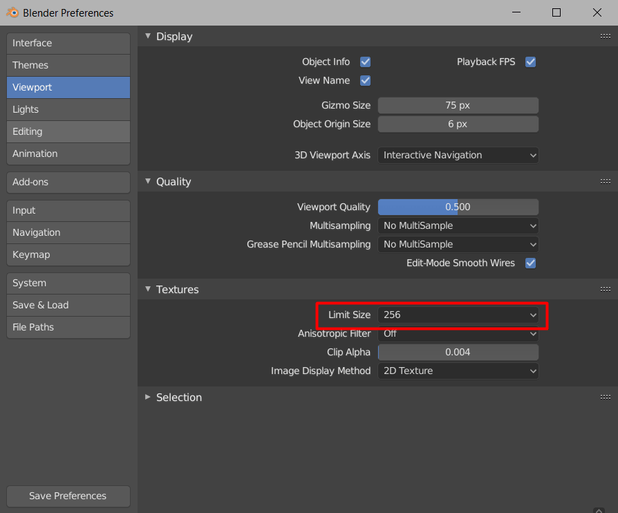 Thiết lập Texture Limit trong bảng Simplify của Blender Cycles để tiết kiệm VRAM