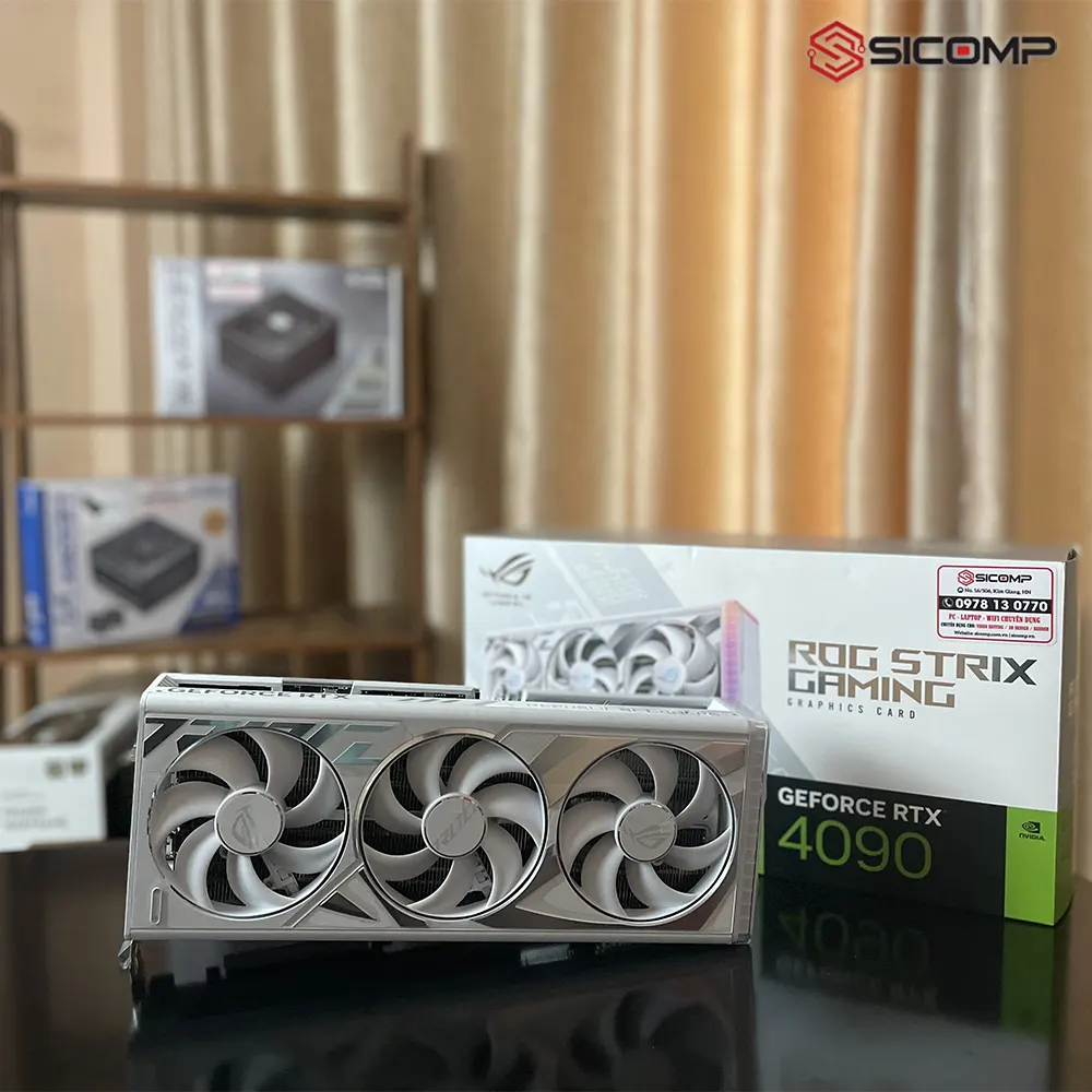 Card màn hình ASUS ROG Strix GeForce RTX 4090 OC Edition 24GB GDDR6X White chính hãng