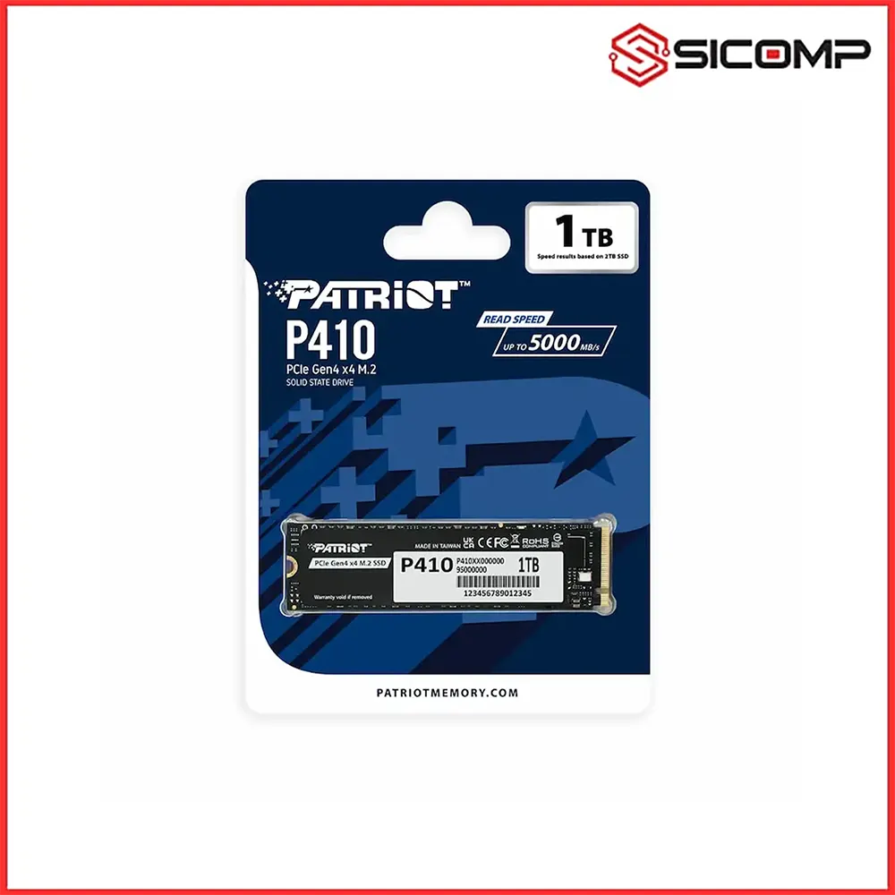 Ổ cứng lưu trữ SSD Patriot P410 1TB M.2 NVMe tốc độ cao