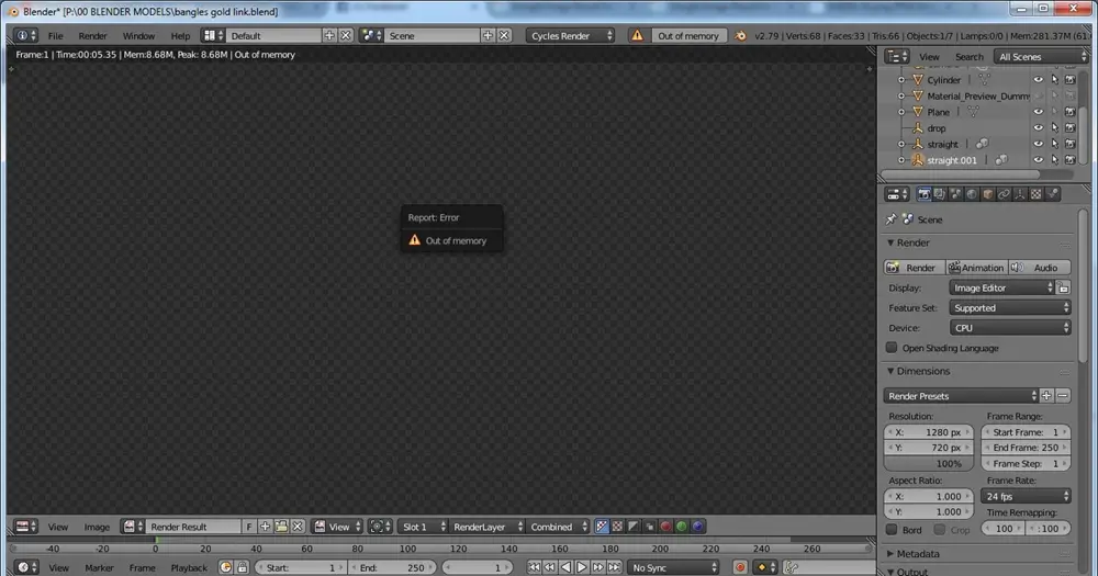 Quy trình từng bước khắc phục lỗi Blender Cycles báo Out of memory khi render GPU