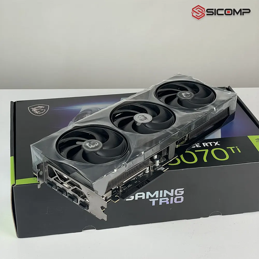 Hệ thống tản nhiệt TRI FROZR 3 và quạt TORX Fan 5.0 trên MSI RTX 5070 Ti GAMING TRIO OC