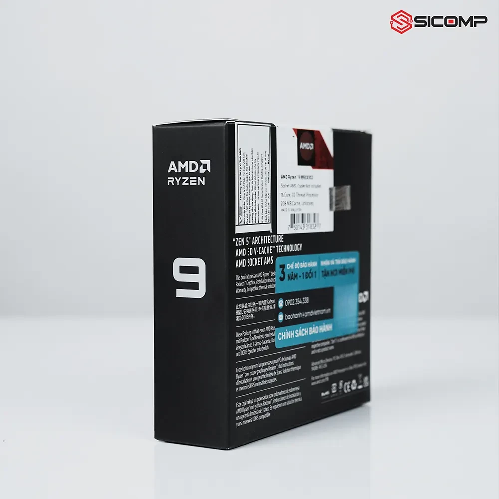 Thông số kỹ thuật sức mạnh vi xử lý AMD Ryzen 9 9950X3D2