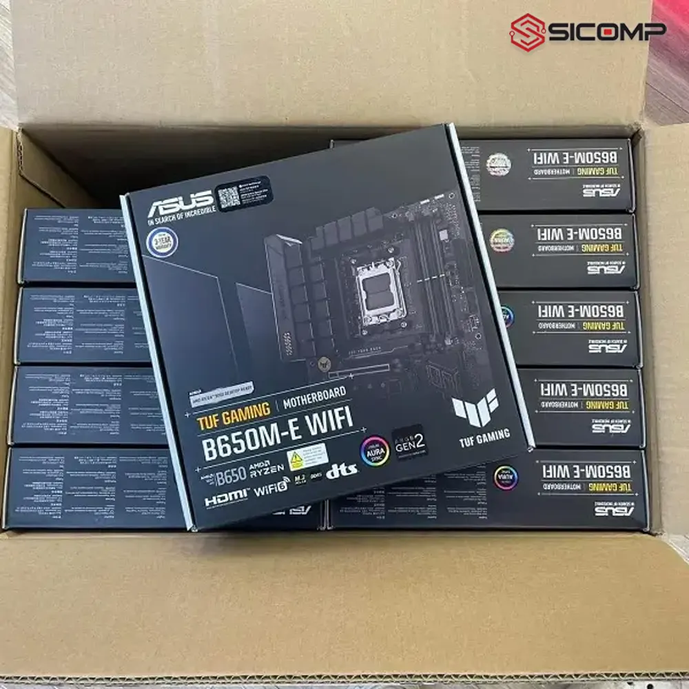 Tổng quan thiết kế bo mạch chủ ASUS TUF Gaming B650M-E WiFi chính hãng tại Sicomp