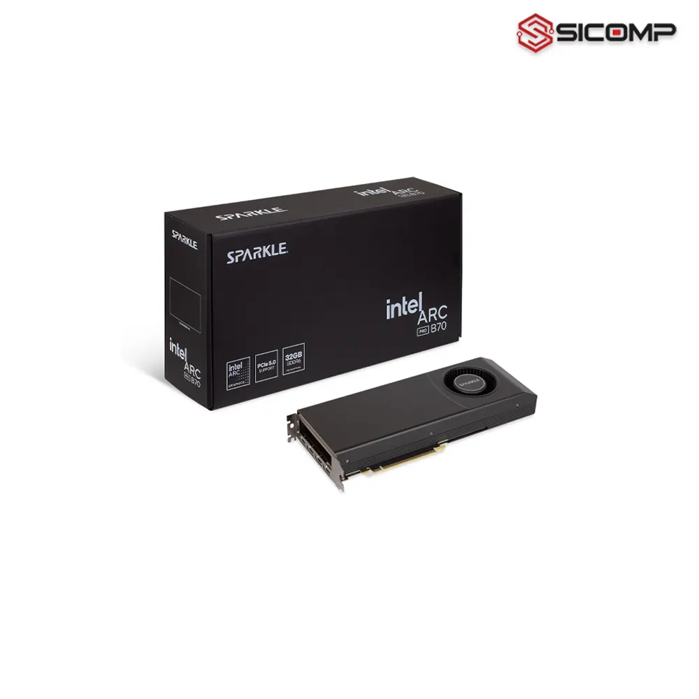 Tổng quan card màn hình máy trạm Sparkle Intel Arc Pro B70 Blower OC 32GB chính hãng tại Sicomp