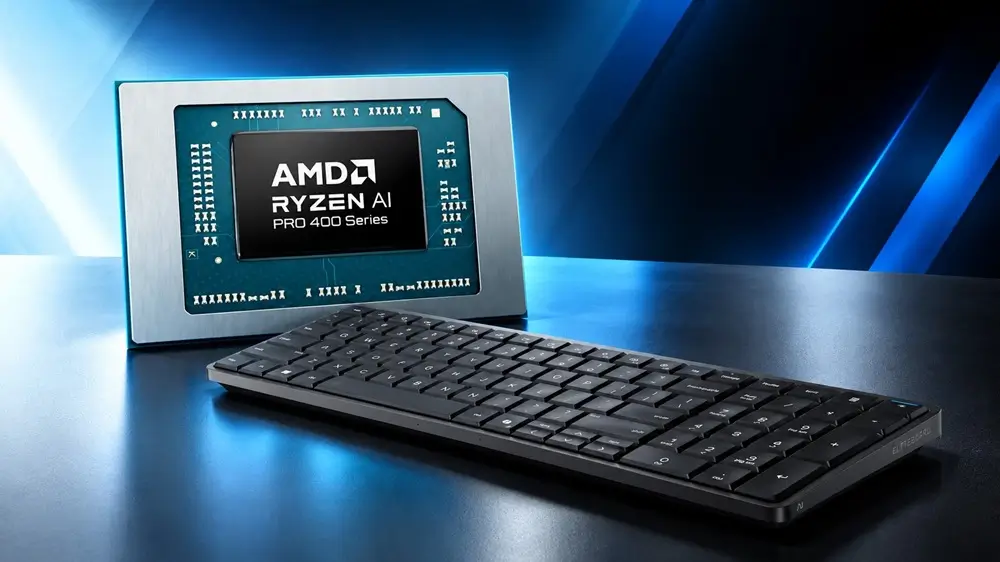 Máy tính tích hợp bàn phím HP EliteBoard G2a chạy AMD Ryzen AI Pro 400
