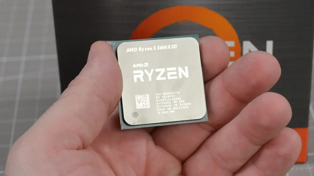 Mô hình cấu trúc bộ nhớ đệm 3D V-Cache 96MB trên AMD Ryzen 5 5600X3D