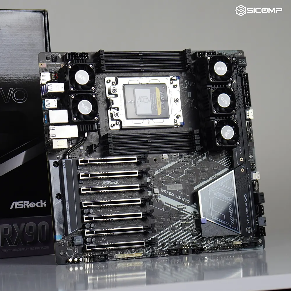 Thiết kế 8 khe cắm RAM DDR5 Registered ECC cung cấp băng thông truyền tải kịch trần